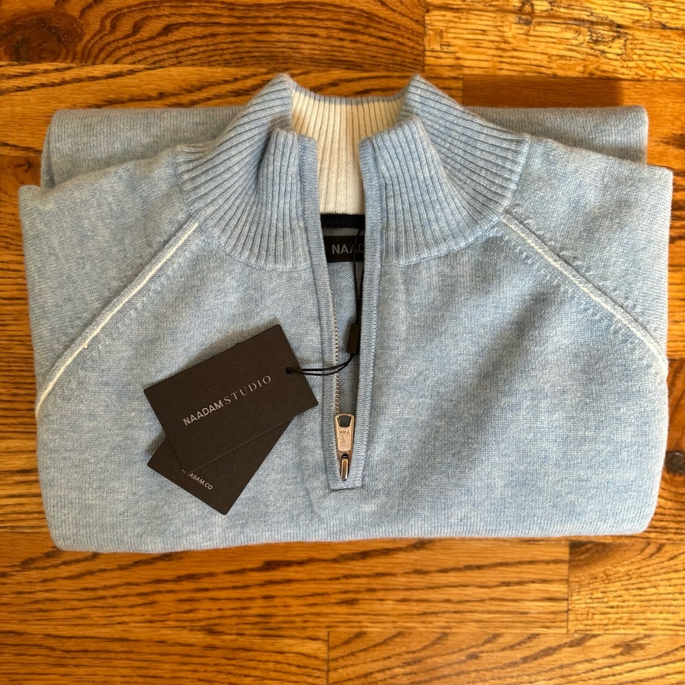 NAADAM Men's cashmere blend 1/4 zip sweater